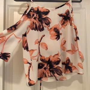 Cut out long sleeve blouse